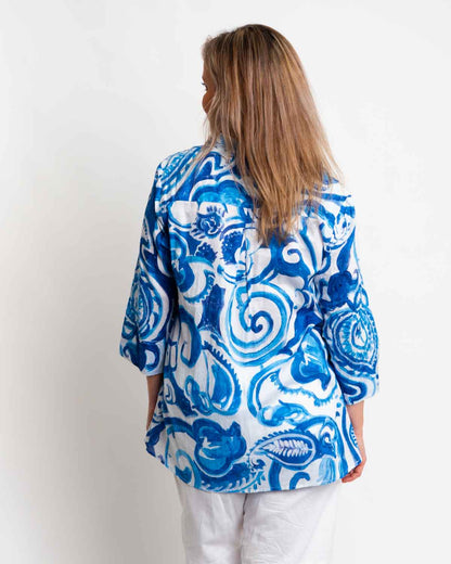 Mossman Top in Blue Swirl