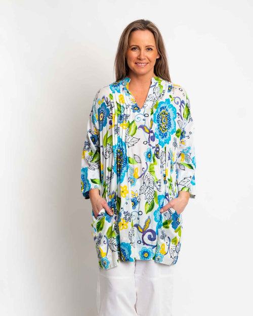 Tully Top in White Floral