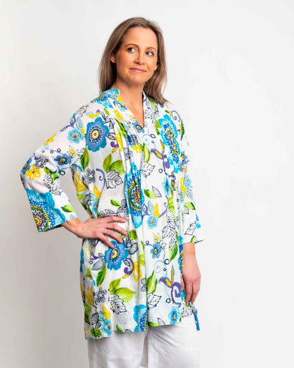 Tully Top in White Floral