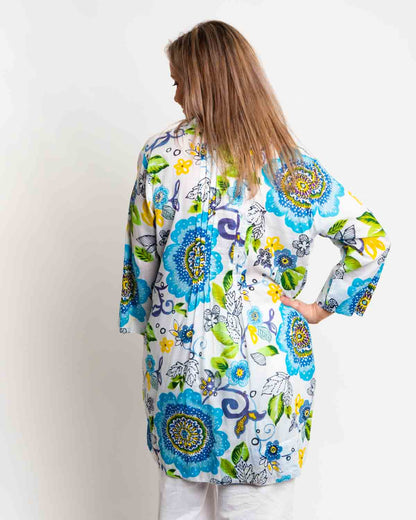 Tully Top in White Floral