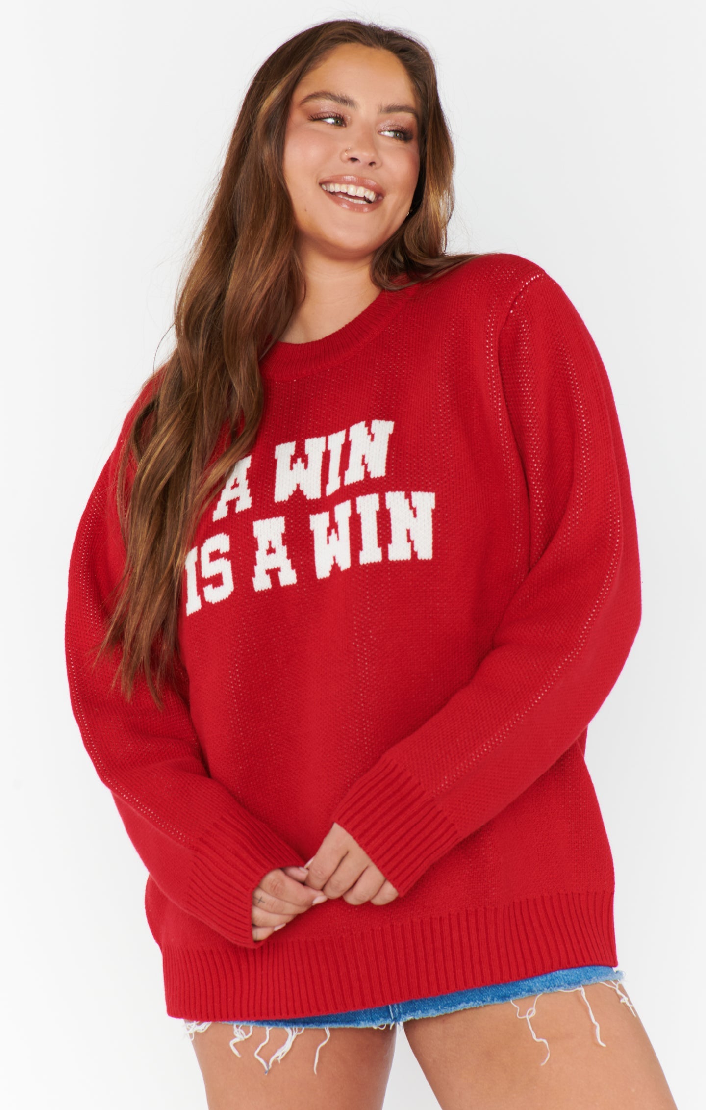 Varsity Sweater ~ Win Graphic Knit