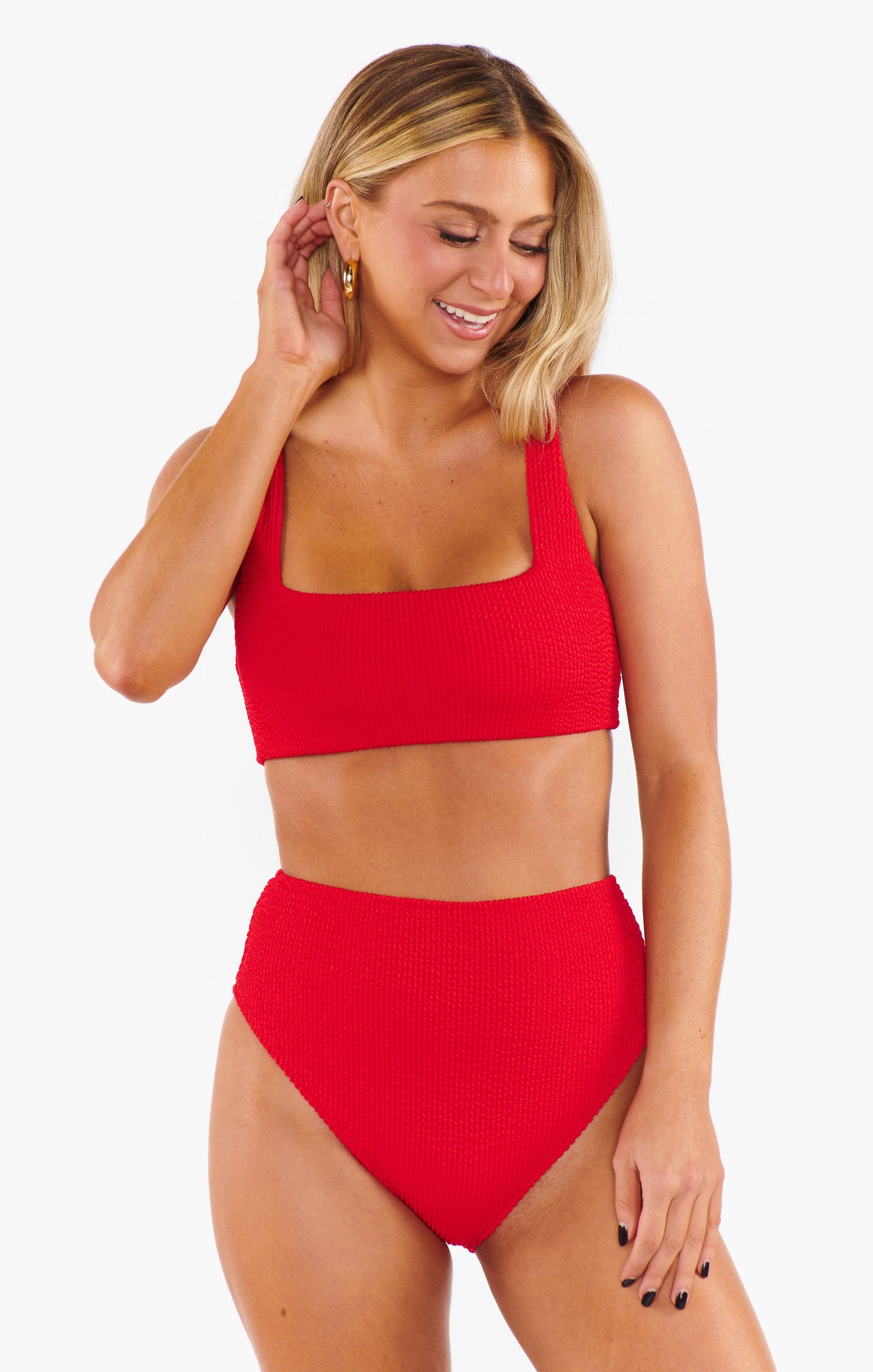 Hot Tub Top ~ Hot Tamale Red Scrunch