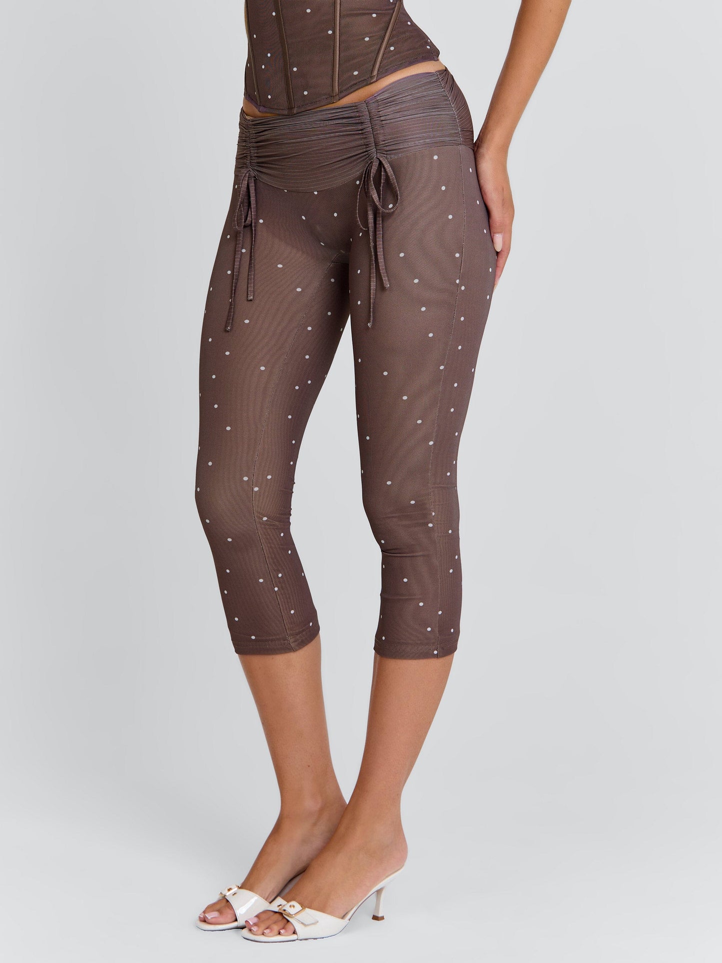 Corala Capri Pants Chocolate Polka Dot