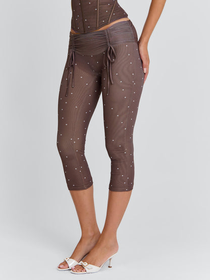 Corala Capri Pants Chocolate Polka Dot