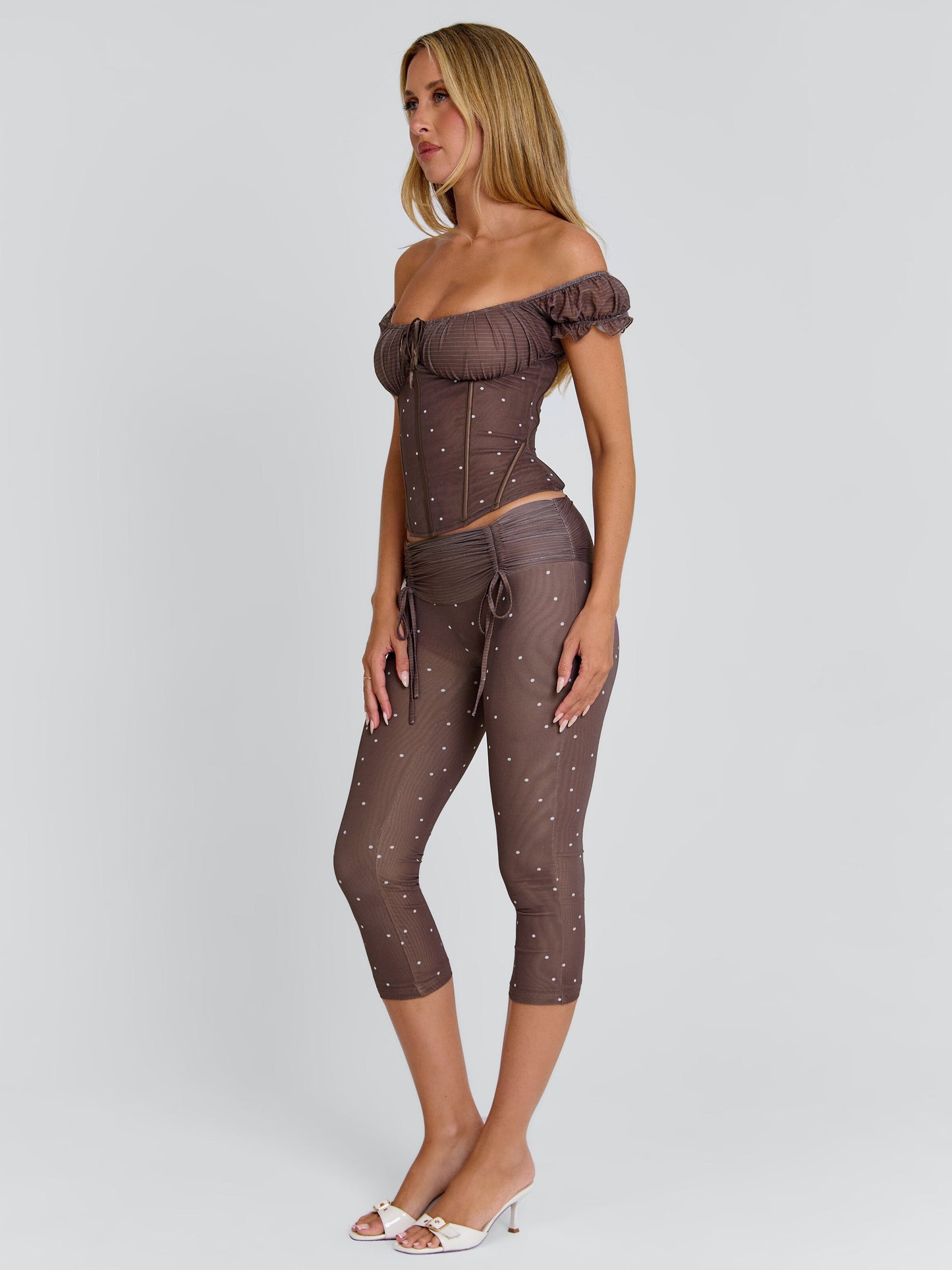 Corala Capri Pants Chocolate Polka Dot