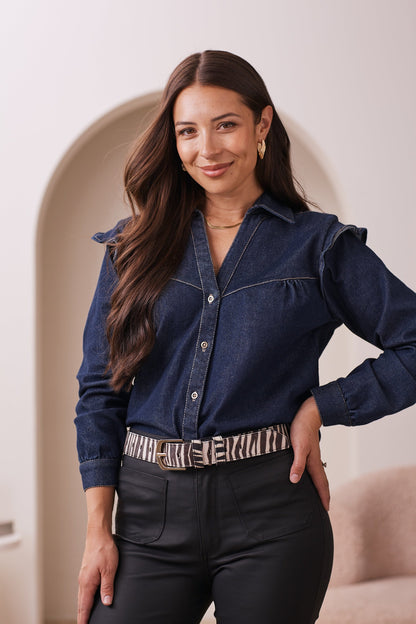Jeans Belt Zebra White and Black
