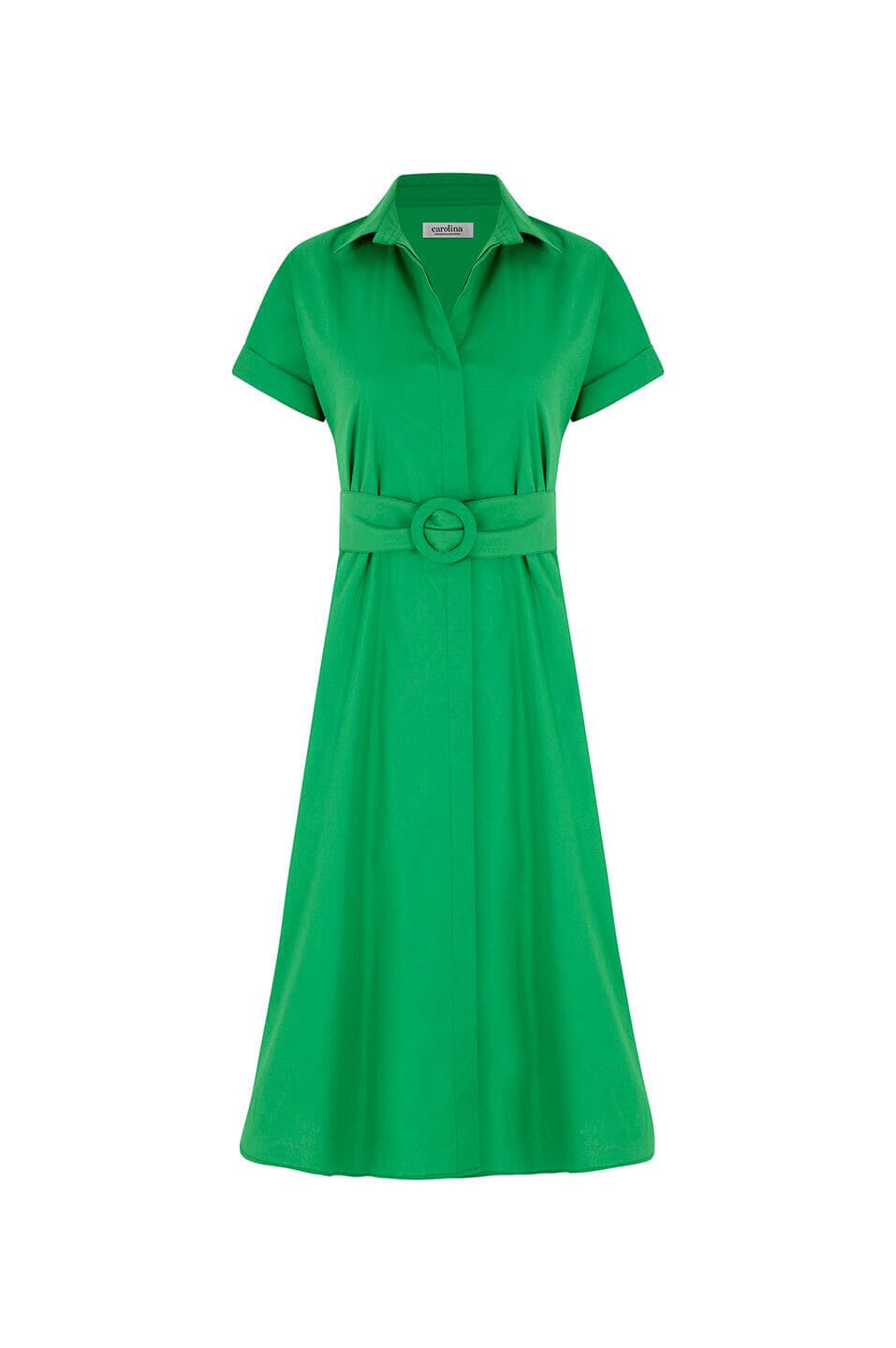 Celia Short Sleeve Midi Dress in Emerald