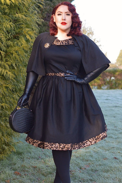 Cindy Retro Dress in Leopard Print