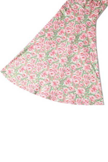 Brenda Pink Floral Short Sleeved Dress
