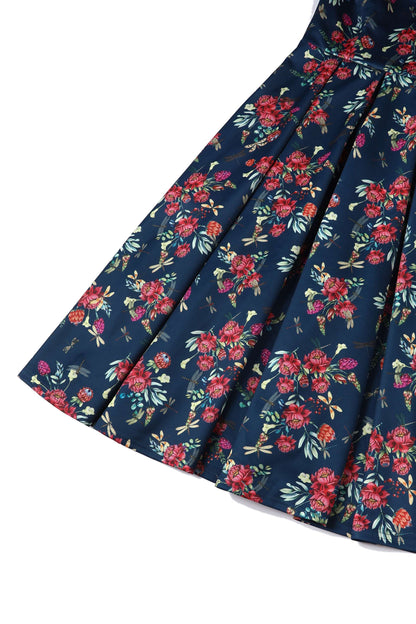 Lily Floral Dragonfly Off Shoulder Dress