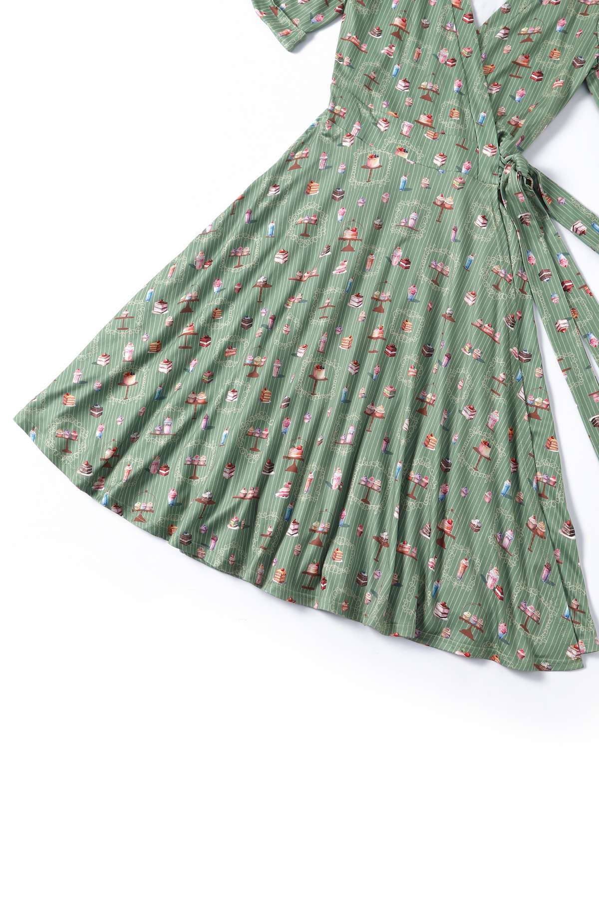 Matilda Green Sweet Tooth Wrap Dress