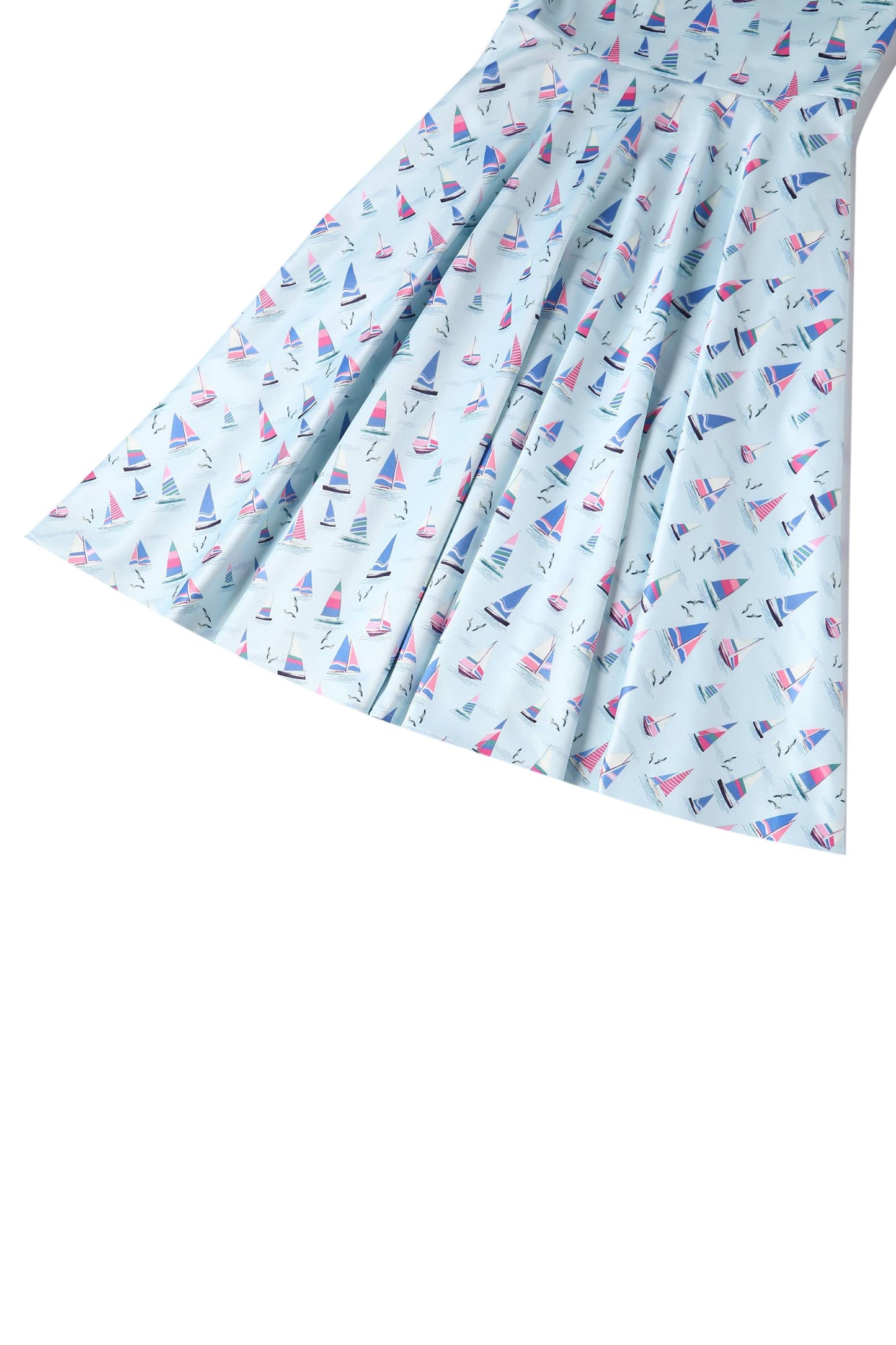 Melissa Light Blue Nautical Sailboat Strapless Dress