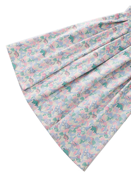 Amanda Pastel Dinosaur Flared Dress