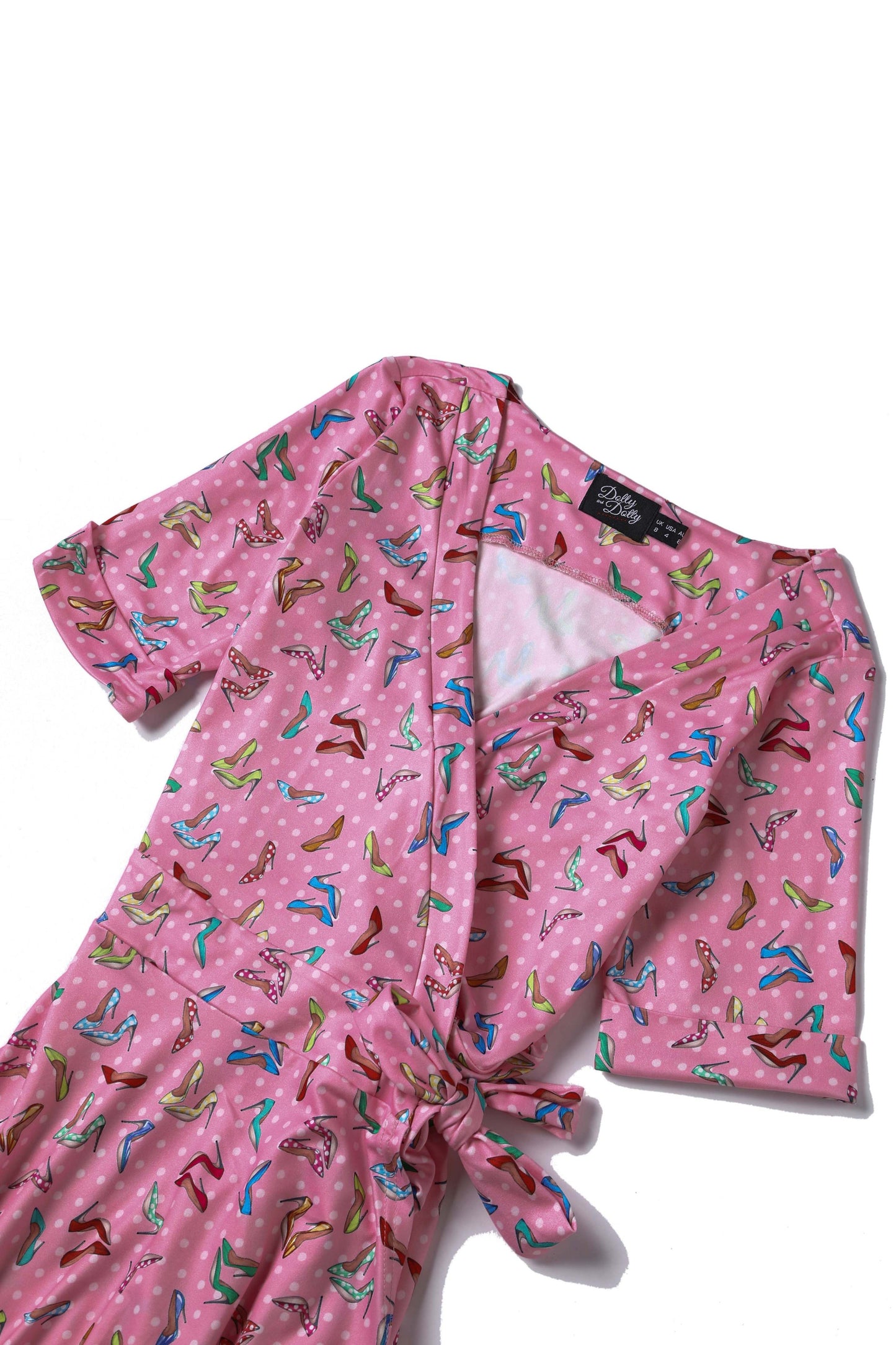 Matilda Pink Stiletto Print Wrap Dress