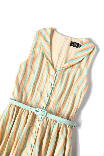 Maverick Yellow Striped Shirt Dress
