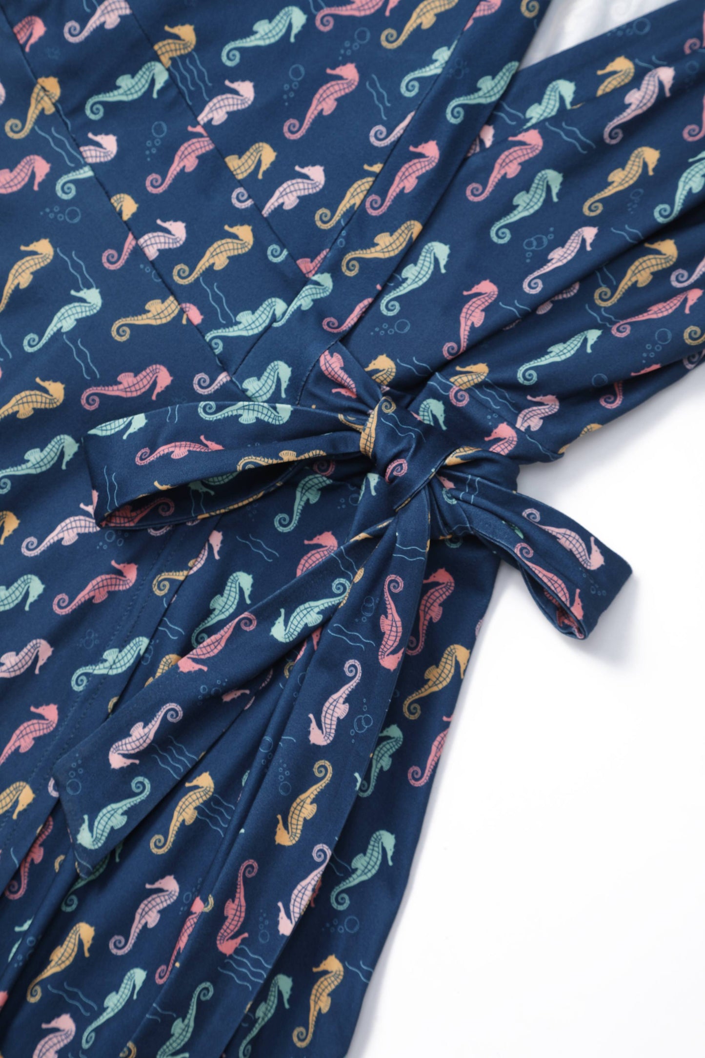 Matilda Navy Blue Seahorse Wrap Dress
