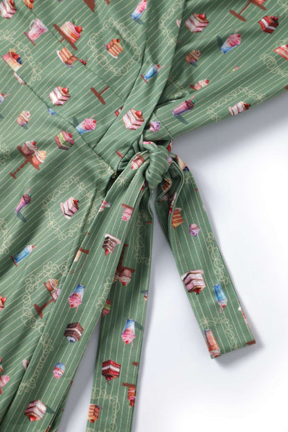 Matilda Green Sweet Tooth Wrap Dress
