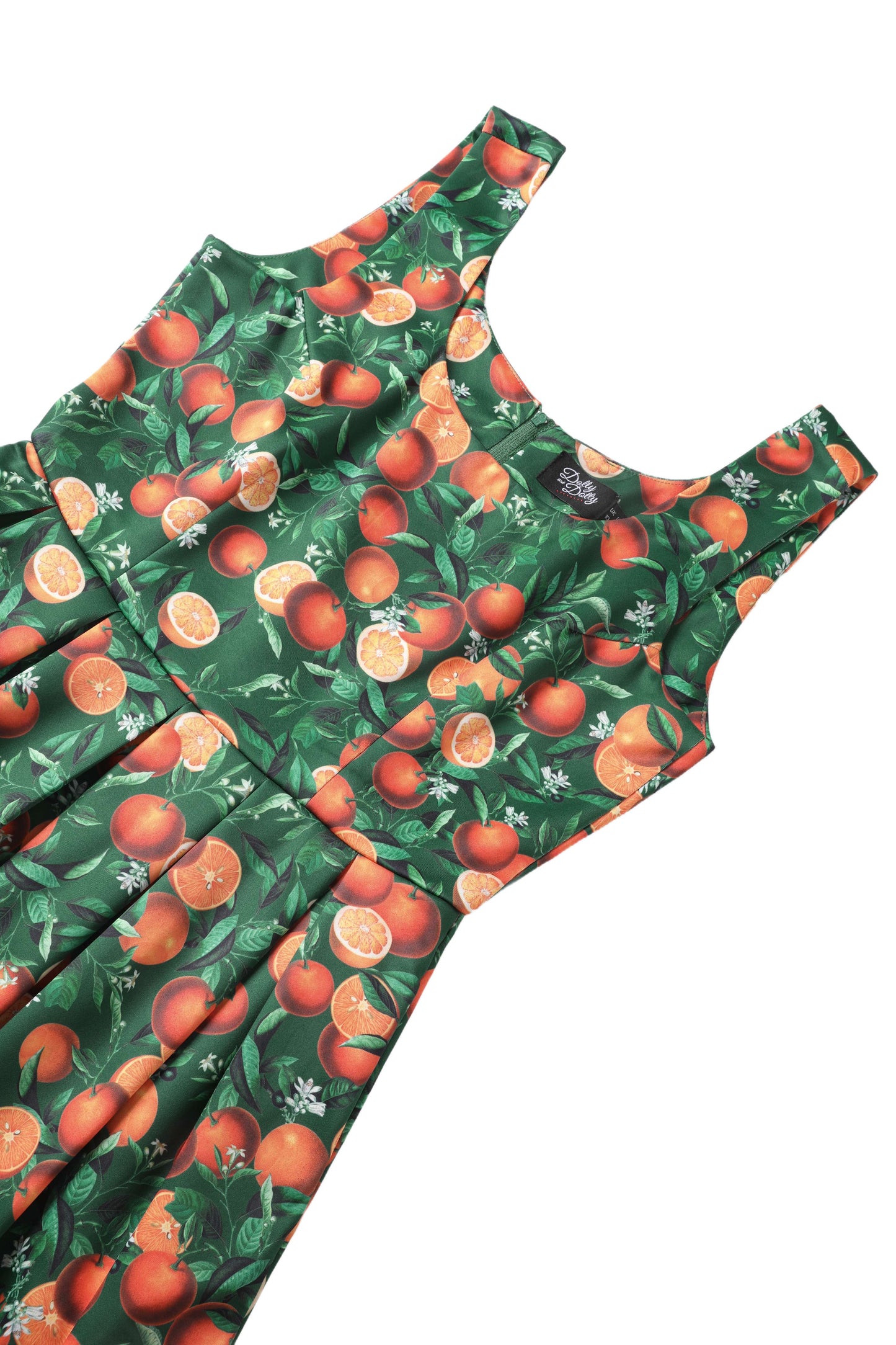 Amanda Orange Flared Dress In Green