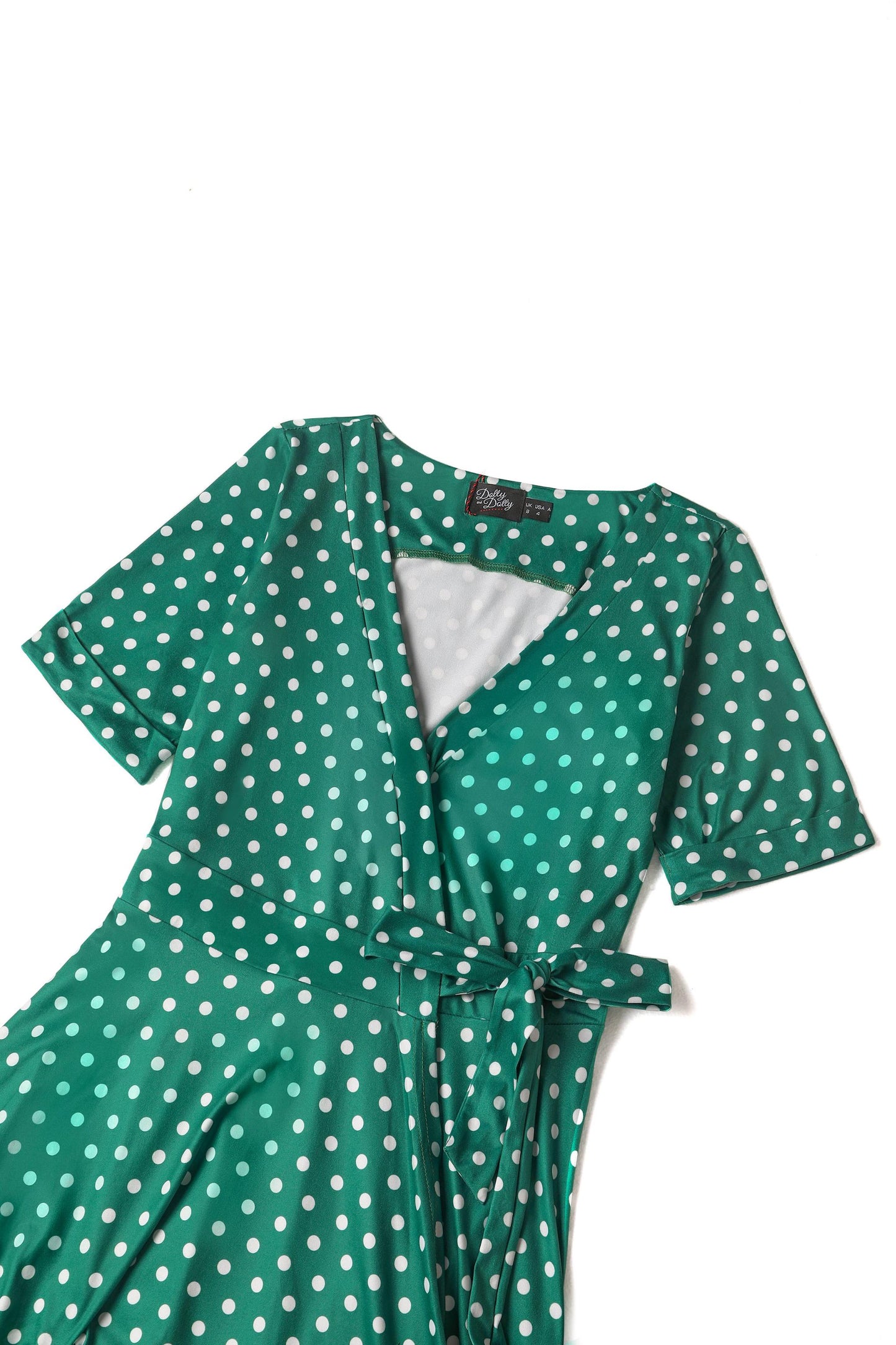 Matilda Green Polka Dot Wrap Dress