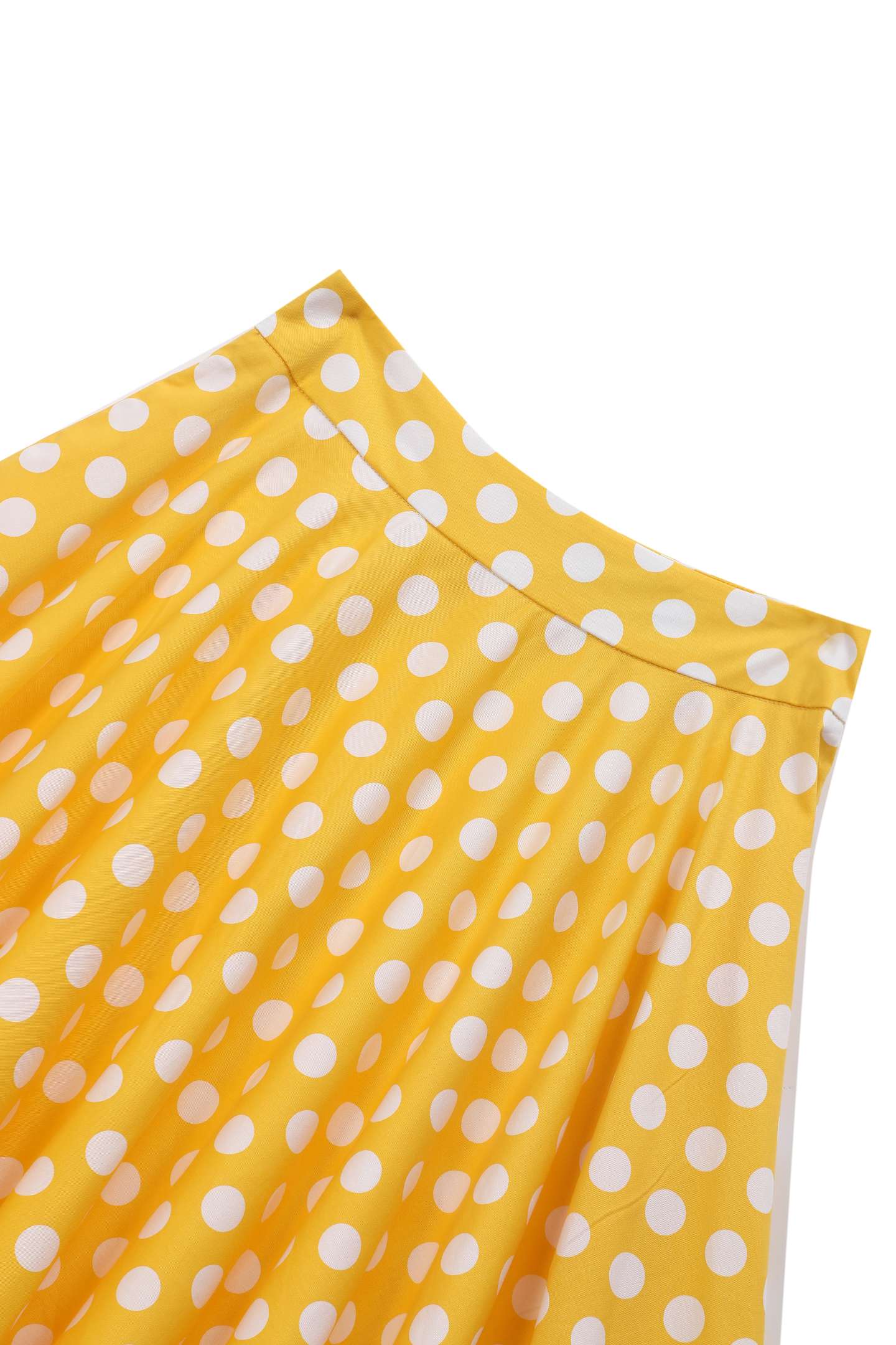Maisie Yellow Polka Dot Full Circle Midi Skirt