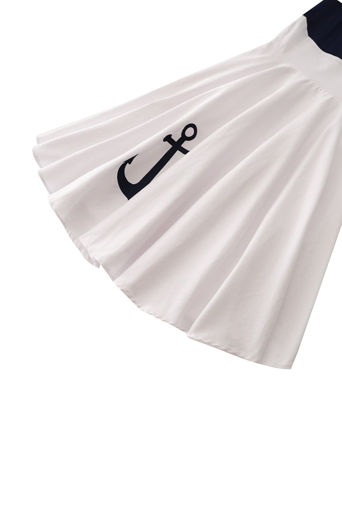 Darlene Nautical Anchor Embroidered Dress In White
