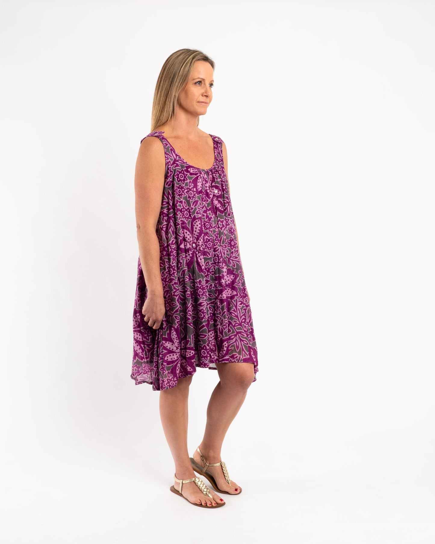 Open Shoulder Lined Summer Dress
