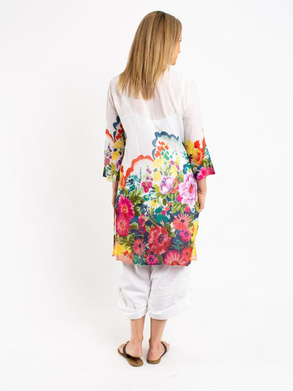 Floral Long Top with Tie