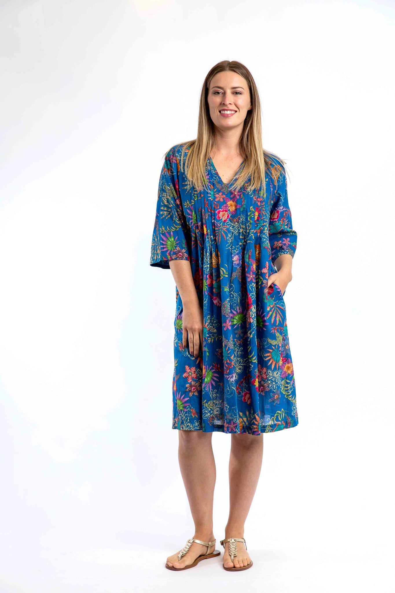 Heron Dress in Royal Blue Floral