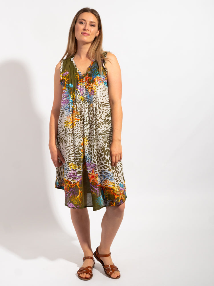 Chilli Style Dress in Olive Leopard