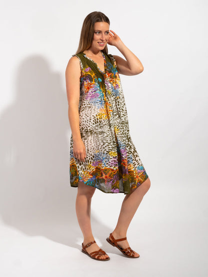 Chilli Style Dress in Olive Leopard