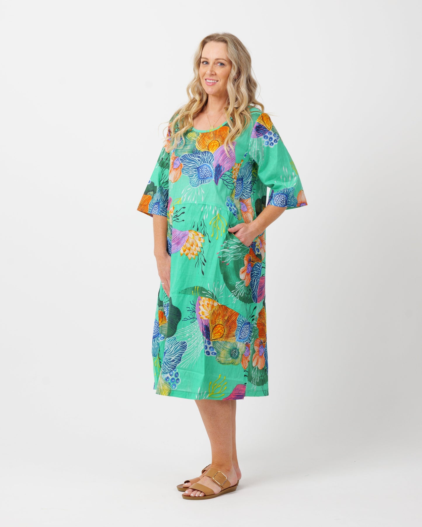 Maleny Dress in Green Marine
