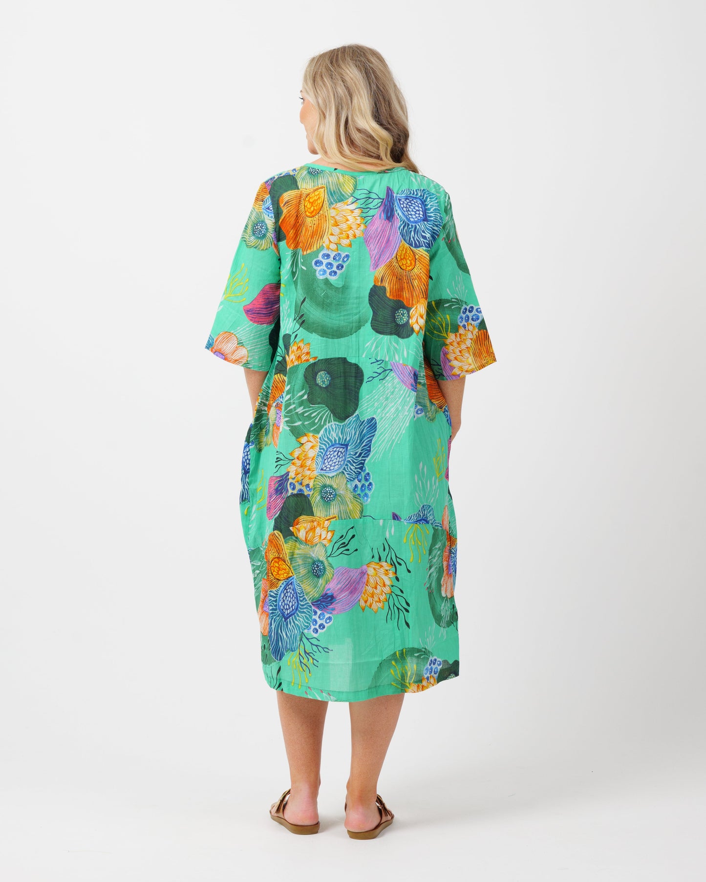 Maleny Dress in Green Marine