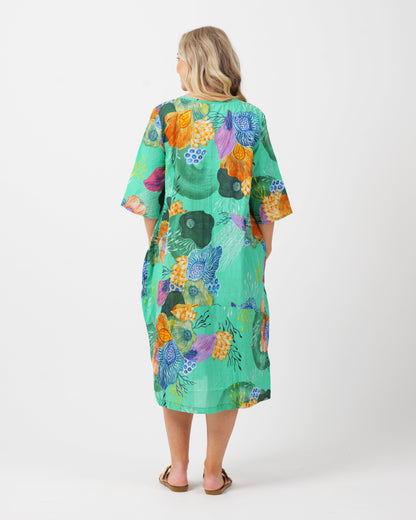 Maleny Dress in Green Marine