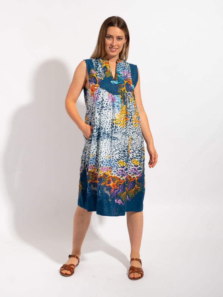 Kuranda Dress in Blue Leopard