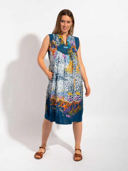 Kuranda Dress in Blue Leopard
