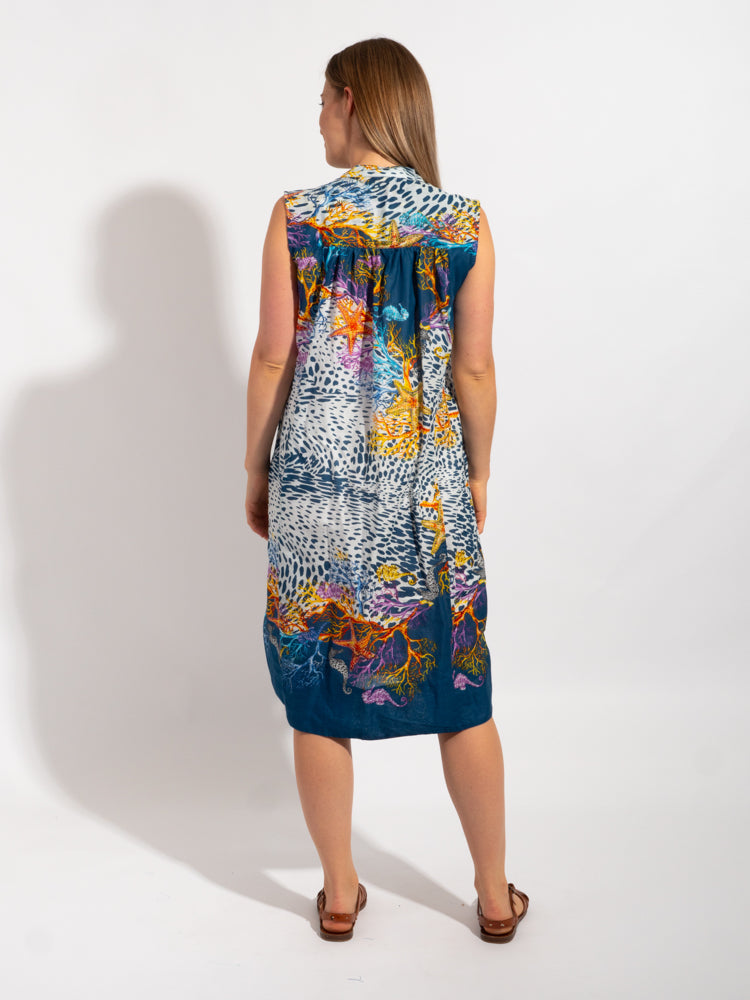 Kuranda Dress in Blue Leopard