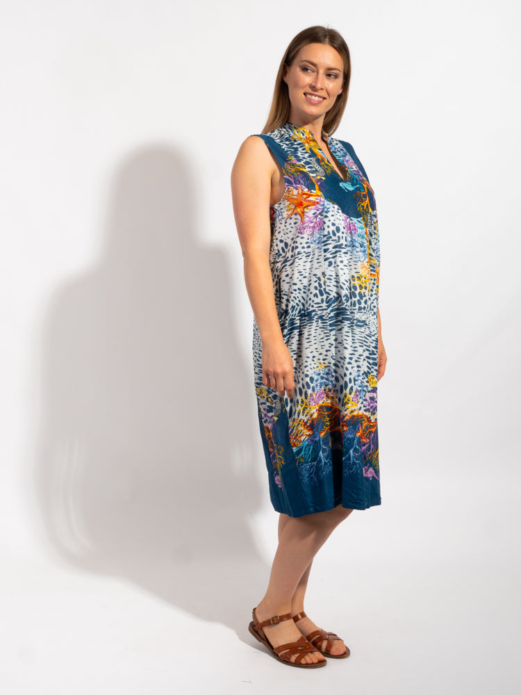 Kuranda Dress in Blue Leopard