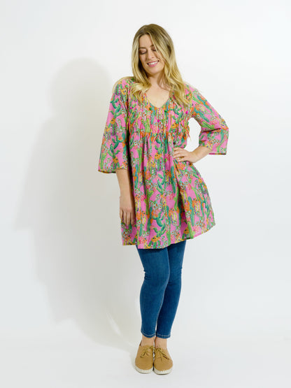 Billinudgel Dress in Pink Cactus