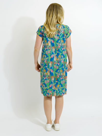 Marcoola dress in Blue Cactus