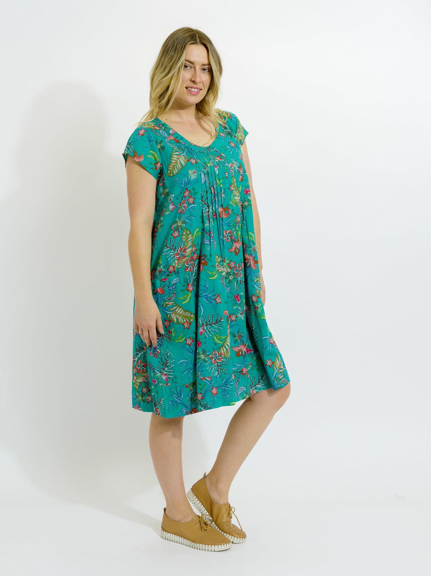 Marcoola dress in Green Garden
