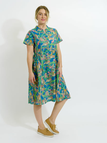 Airley Dress in Blue Cactus