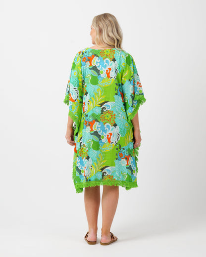 Bedarra Kaftan Dress in Kaleido Garden
