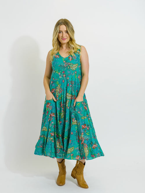 Daydream Dress in Green Garden