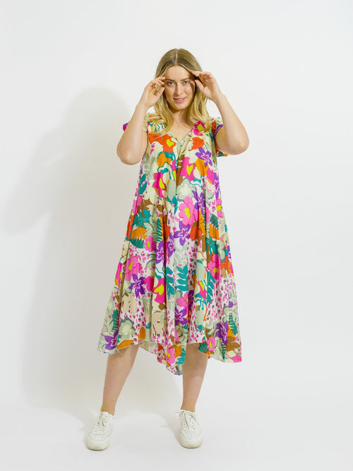 Maheno Dress in Fresh Pink Floral