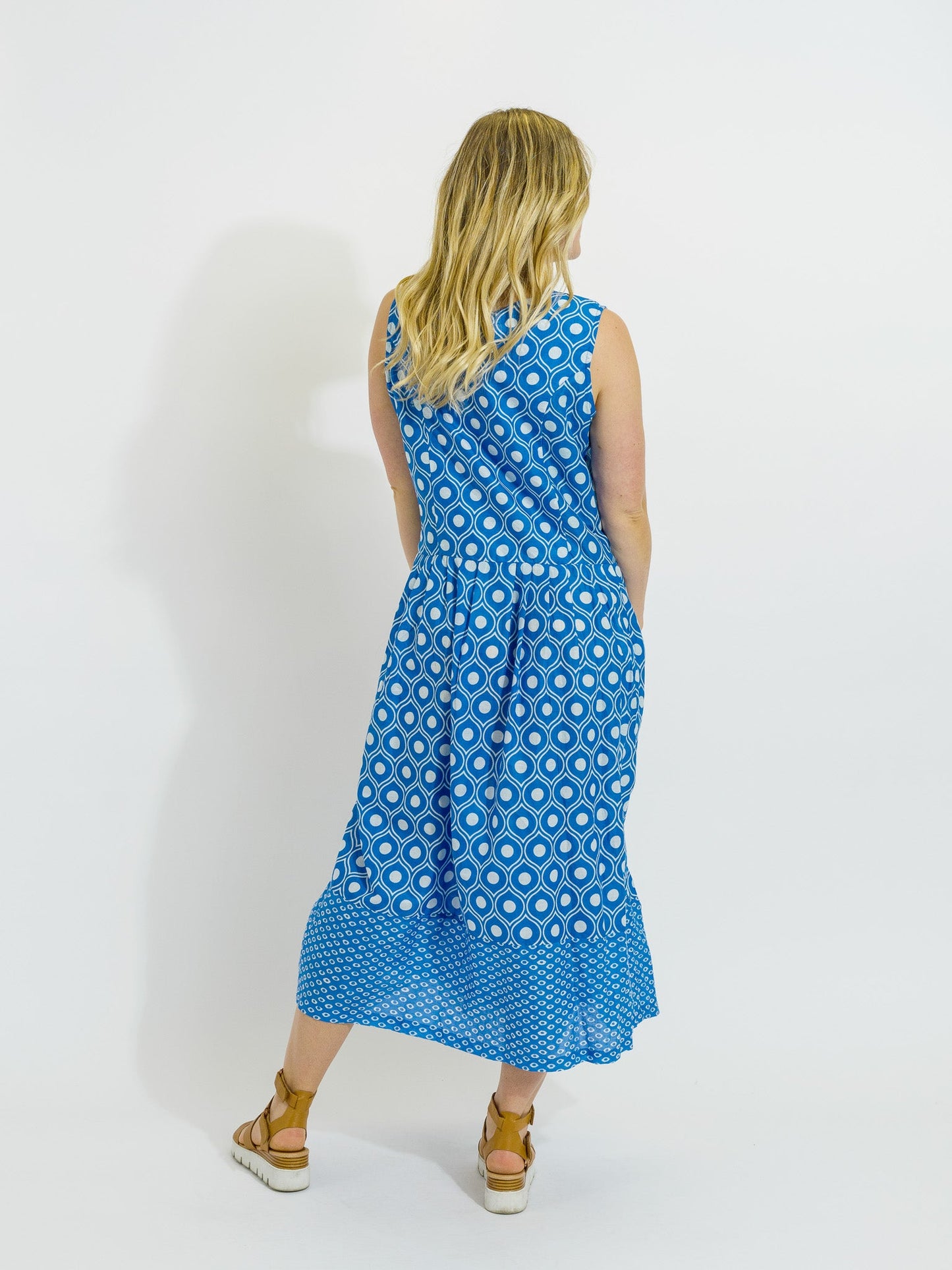Sarina dress in Blue and White