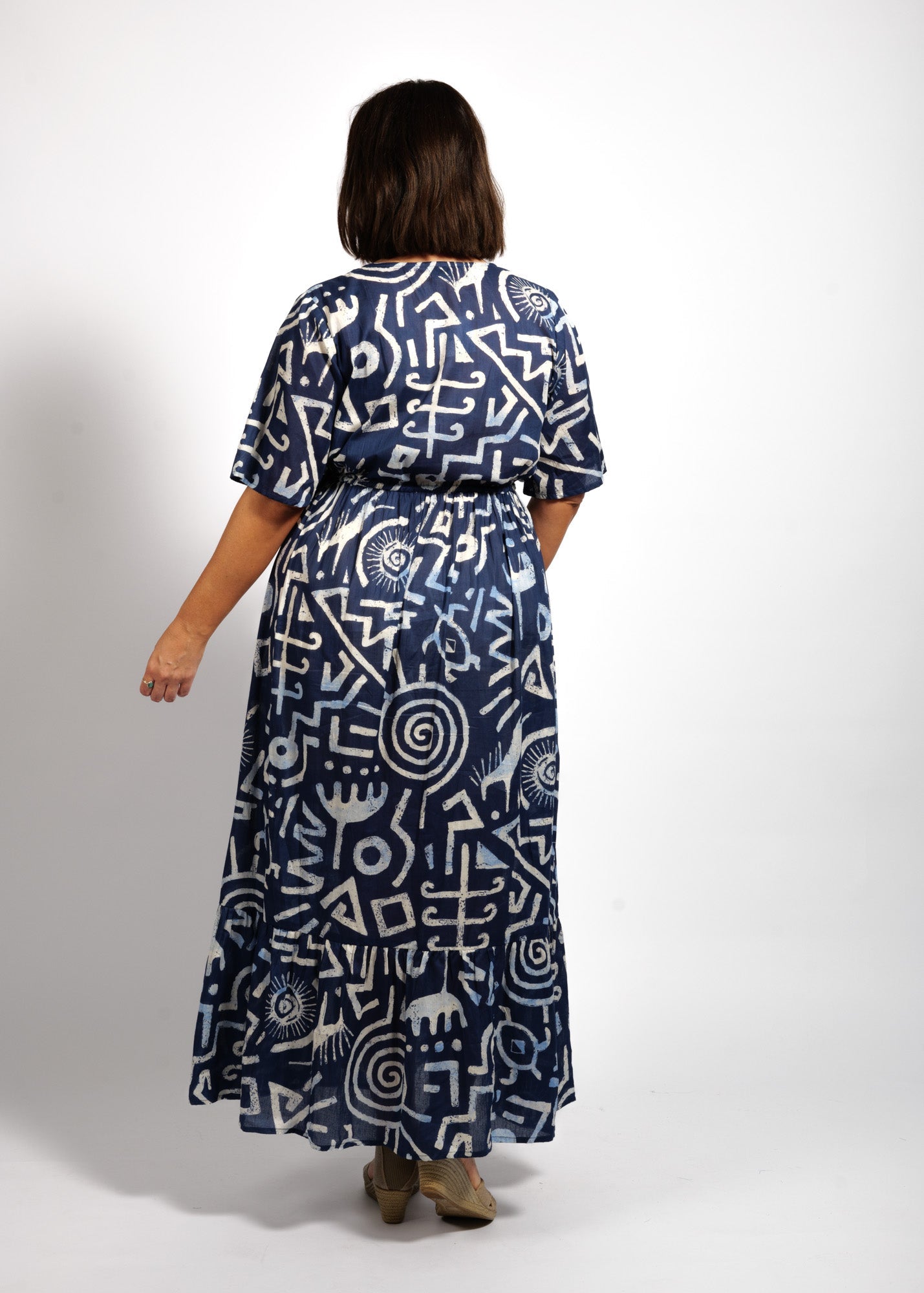 Bella Dress in Blue Symbols