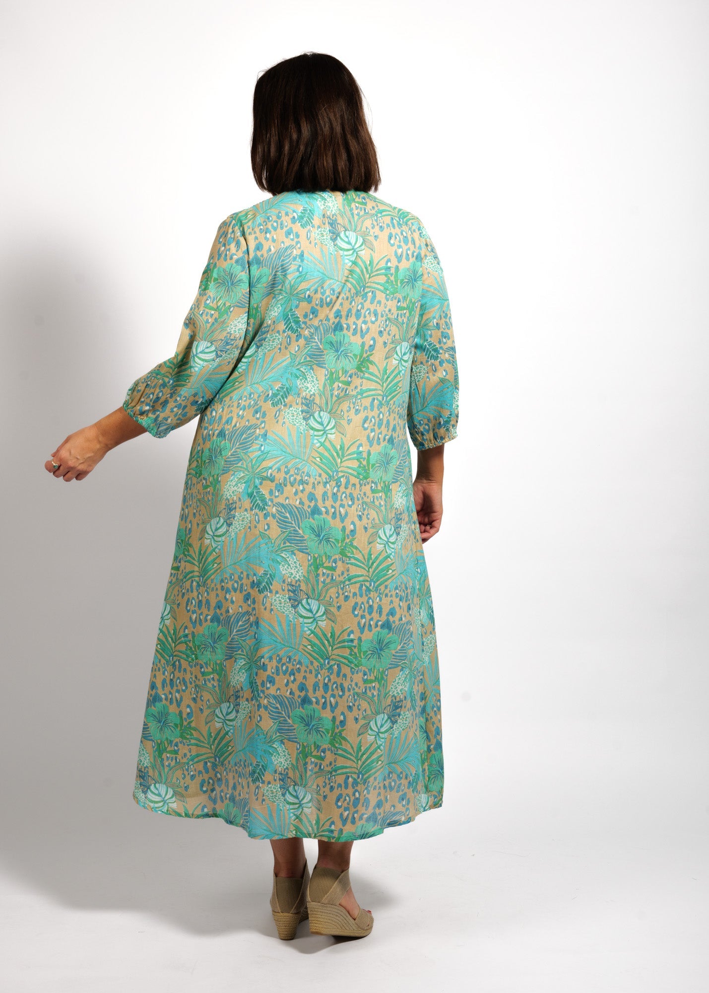 Freya Dress in Sandy Ferns