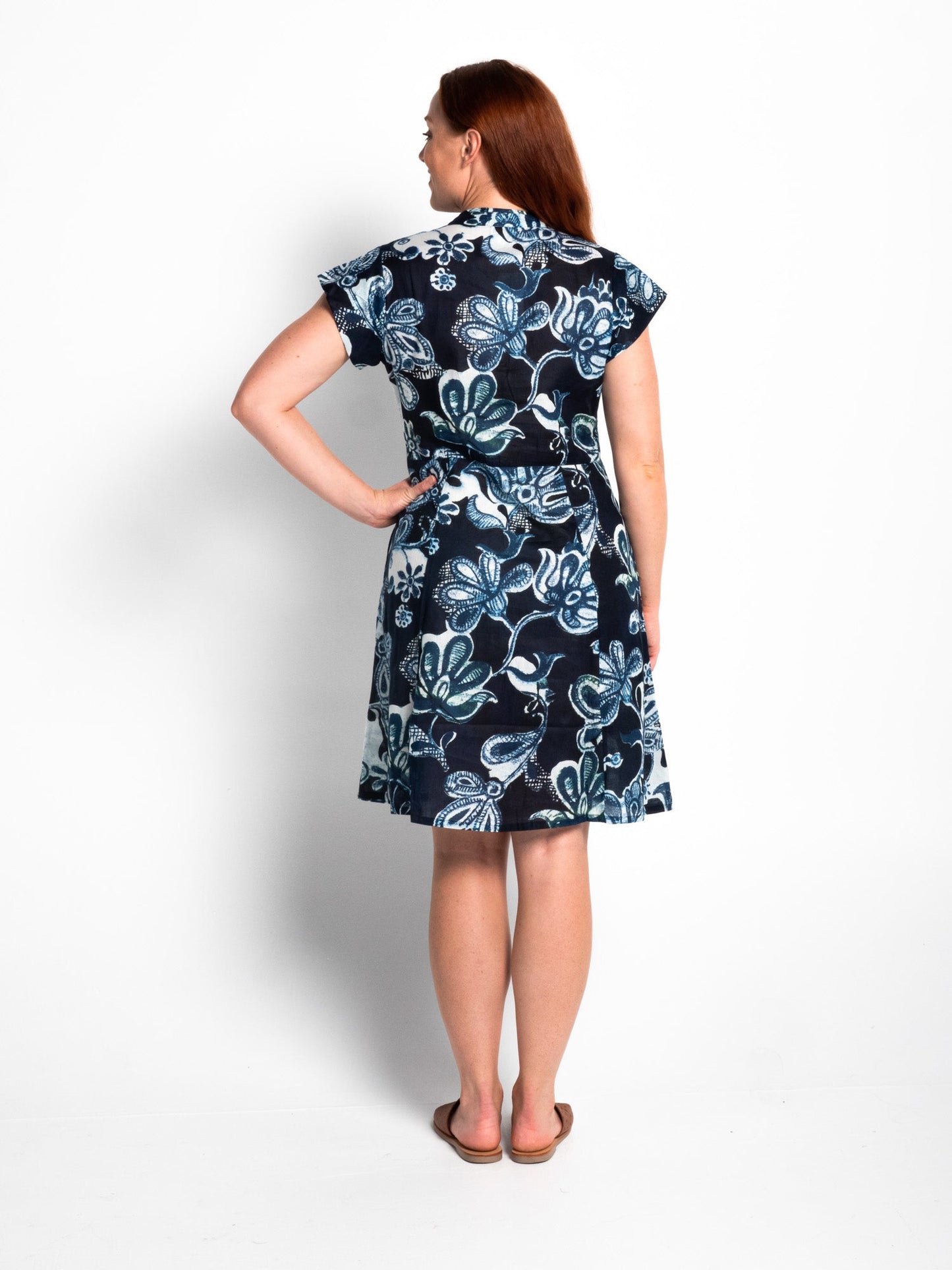Mareeba Dress Cap Sleeve in Blue Floral