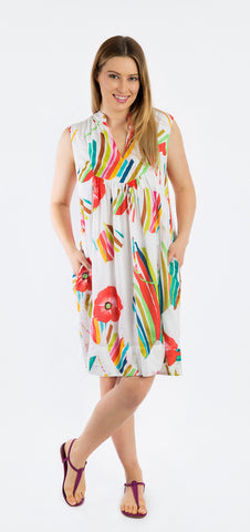Kuranda Dress in Painted Poppies