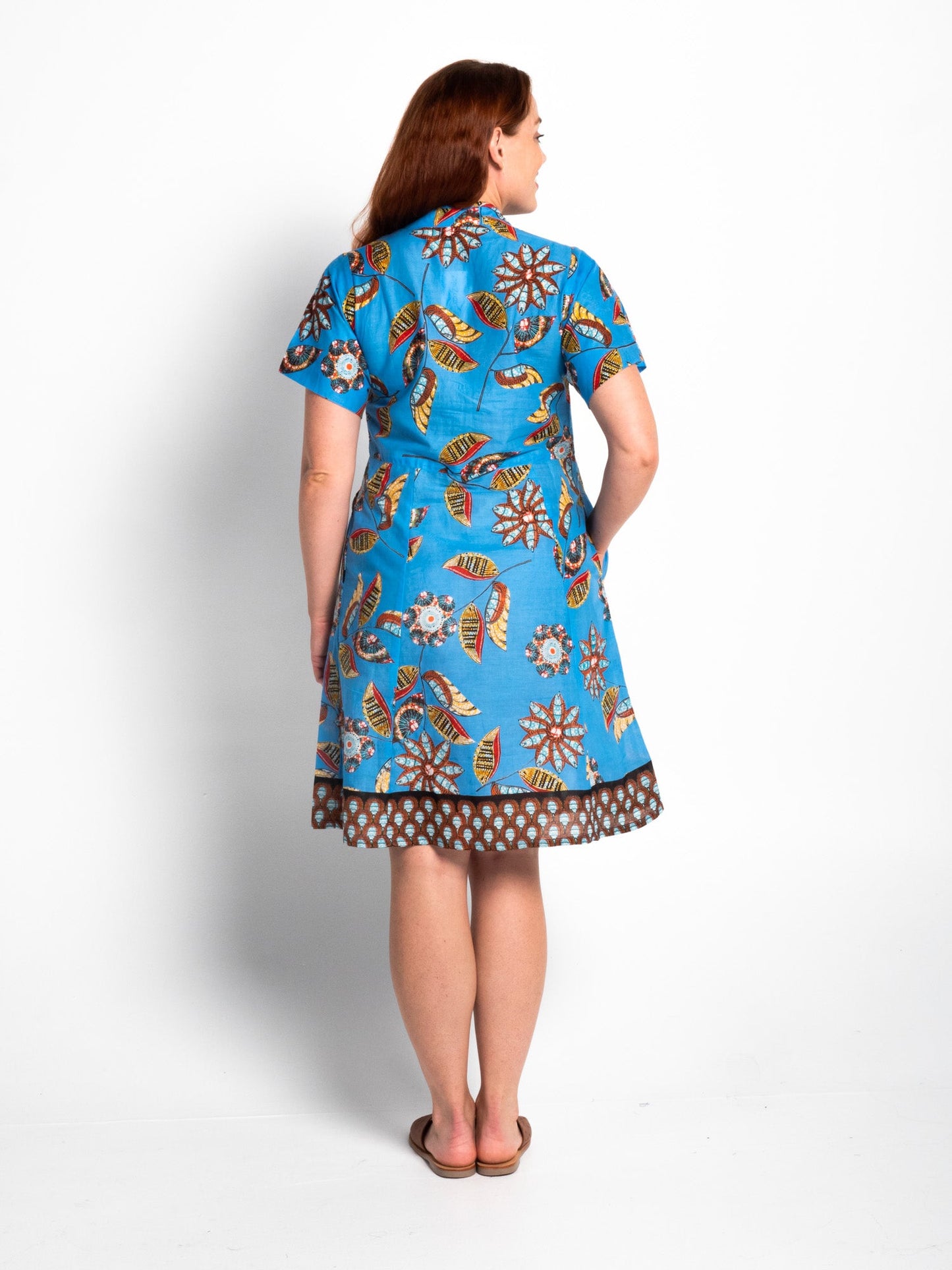Mareeba Dress with Short Sleeve in Blue Ce Soir